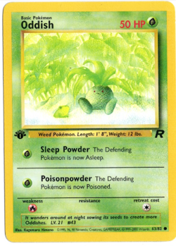 Oddish 1st Edition 63/82 Team Rocket Set Pokemon Card - Image 1