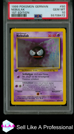 NEBULAK 1ST EDITION POKEMON GERMAN 1999 50 PSA 10 - Image 1