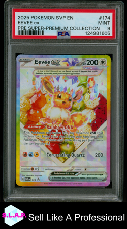 EEVEE EX PRE SUPER-PREMIUM COLL POKEMON SVP EN-SV BLCK STR PRM 2025 174 PSA 9 - Image 1