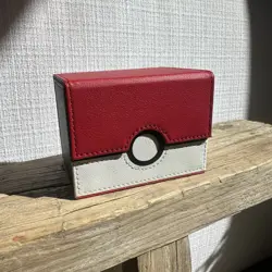 Pokemon Red and White Leather Card Deck Box - Image 1