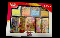 New Pokemon Scarlet & Violet 151 Mini Tins 5 Pack Sealed Bundle Box - Image 1