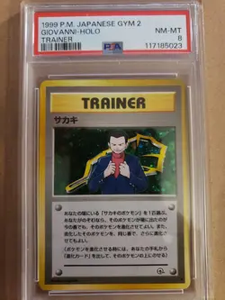 1999 Pokemon Japanese Gym 2 Trainer Holo Giovanni PSA 8 - Image 1