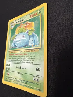 Pokemon TCG Venusaur 15/102 Base Set Unlimited Holo Rare Vintage HP DMG - Image 2