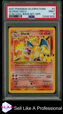 GLURAK-HOLO CLSC.COLL-BASE SET-GER. POKEMON CELEB CLSC. COLL. 2021 4 PSA 9 - Image 1