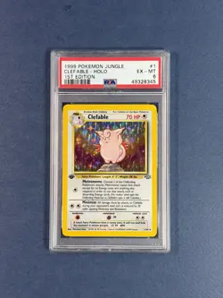 Pokemon 1st Edition Jungle CLEFABLE HOLO PSA 6 EX-MT - Image 1