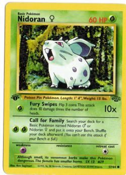 Nidoran 1st Edition 57/64 Jungle Set Pokemon Card - Image 1