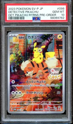 PSA 10 Detective Pikachu 098/SV-P Pre-Order Promo Japanese Pokemon Card GEM MINT - Image 1