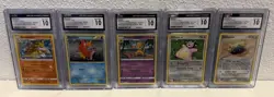 TCG CGC Gem Mint 10 Five Card Lot Pokemon Card Slabs - Image 1