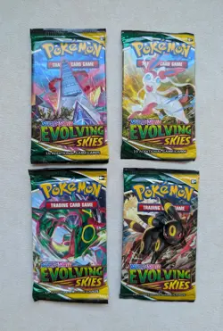 Pokemon Evolving Skies - Four (4) Booster Packs - Complete Full Art Set - Image 1