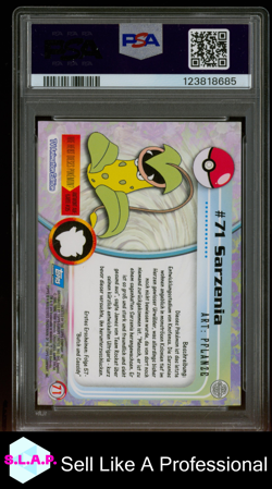 SARZENIA GERMAN TOPPS POKEMON TV 1999 71 PSA 9 - Image 2