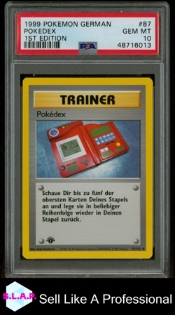 POKEDEX 1ST EDITION POKEMON GERMAN 1999 87 PSA 10 - Image 1
