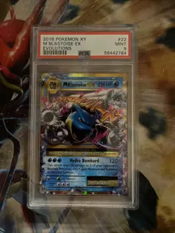 2016 Pokemon XY M Blastoise ex 22/108 Evolutions PSA 9 - Image 1