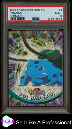 BISASAM GERMAN TOPPS POKEMON TV 1999 1 PSA 9 - Image 1