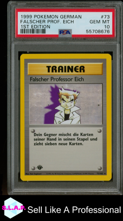 FALSCHER PROF. EICH 1ST EDITION POKEMON GERMAN 1999 73 PSA 10 - Image 1