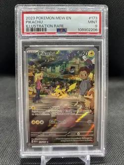 2023 POKEMON MEW EN-151 ILLUSTRATION RARE #173 PIKACHU PSA 9 - Image 1