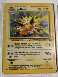 1999 Pokemon TCG Jolteon Jungle Holo 1st Edition Rare Card 4/64 WOTC - Image 1