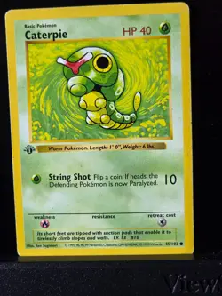 Pokemon TCG Base Set 1st Edition Common: Caterpie 45/102 Shadowless - Image 1