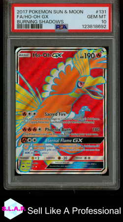 FA/HO-OH GX BURNING SHADOWS POKEMON SUN & MOON BURNING SHADOWS 2017 131 PSA 10 - Image 1