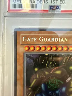 YuGiOh Gate Guardian 1st Edition MRD-000 Metal Raiders PSA 9 Mint - Image 2