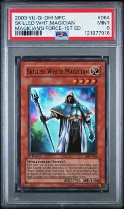 2003 Yu-Gi-Oh! Skilled White Magician Magician's Force MFC 1st Ed Super PSA 9 - Image 1