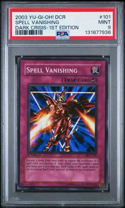 2003 Yu-Gi-Oh! Spell Vanishing Dark Crisis DCR 1st Edition Super Rare PSA 9 - Image 1