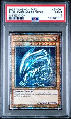 2024 YU-GI-OH! MP24-25TH ANV TIN: DUELING MIRRORS BLUE-EYES WHITE DRAGON PSA 9 - Image 1