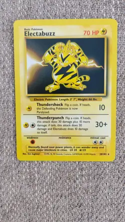 Pokemon TCG Electabuzz Base Set Non-Holo Card 20/102 WOTC HP - Image 1