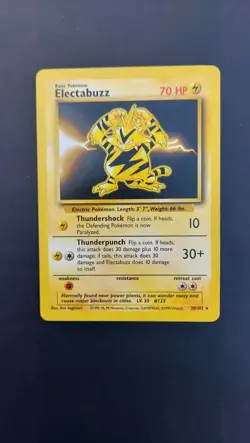 Pokemon TCG Electabuzz Base Set Non-Holo Card 20/102 WOTC HP - Image 3