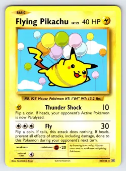 Flying Pikachu 110/108 2016 XY Evolutions Pokemon Card TCG Secret Rare - Nm/Vlp - Image 1