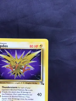 Pokemon Cards: Fossil 1st Edition Rare: Zapdos 30/62 - Image 3