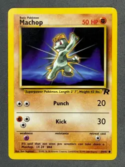 Machop 59/82 Base Set Series Team Rocket Common Basic Pokemon Card 2000 NM - Image 1