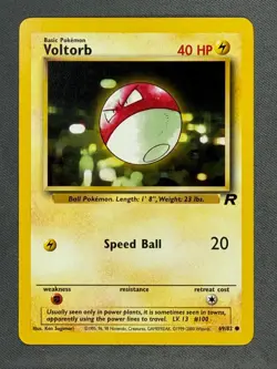 Voltorb 69/82 Base Set Series Team Rocket Common Basic Pokemon Card 2000 NM - Image 1