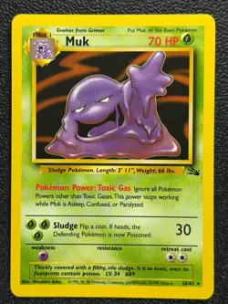 Muk 28/62 Base Set Series Fossil RARE Stage 1 Pokemon Card 1999 WOTC NM - Image 1