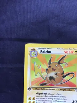 Pokemon Cards: Fossil 1st Edition Rare: Raichu 29/62 - Image 2