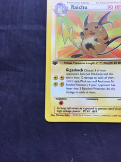 Pokemon Cards: Fossil 1st Edition Rare: Raichu 29/62 - Image 5