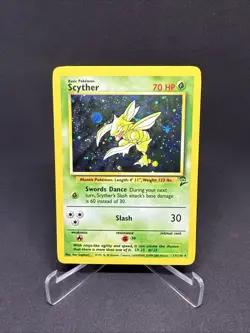 Pokemon TCG Scyther Base Set 2 Holo Unlimited Rare 17/130 Vintage Card - Image 1