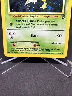 Pokemon TCG Scyther Base Set 2 Holo Unlimited Rare 17/130 Vintage Card - Image 4