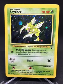 Pokemon TCG Scyther Base Set 2 Holo Unlimited Rare 17/130 Vintage Card - Image 5
