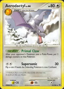 Aerodactyl 15/100 Rare Majestic Dawn Pokemon Card LP/MP - Image 1