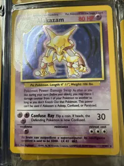 Alakazam Holo Rare Pokemon TCG Card 1/102 Base Set 1999 Unlimited - Image 1