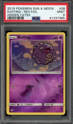 2019 Pokemon TCG Koffing Card 28 Hidden Fates Regular Common Reverse Holo - Image 1