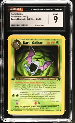 CGC 9 MINT Dark Golbat Team Rocket 1st Edition 24/82 Pokemon Card - Image 1