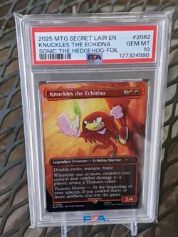 2025 MTG SECRET LAIR EN KNUCKLES THE ENCHIDNA SONIC FOIL PSA 10 GEM MINT - Image 1