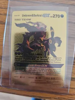 Umbreon&Darkrai GX Tag Team Gold Foil Pokemon Card - Image 2