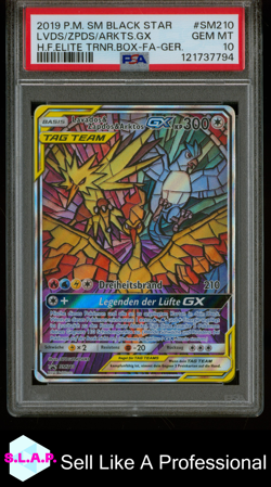 LVDS/ZPDS/ARKTS.GX H.F. ETB-FA-GER. POKEMON SM BLCK STR PRM 2019 SM210 PSA 10 - Image 1
