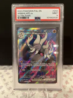 POKEMON 2023 PAL EN Ultra Rare ANNIHILAPE EX #242 PSA 9 Mint RARE - Image 1
