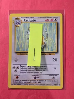 1999 Pokemon Base Unlimited #40 Raticate, UC, NF/H, cds1 - Image 3