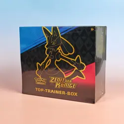 POKEMON ZENITH DER KONIGE CROWN ZENITH GERMAN TOP TRAINER BOX LUCARIO OVP SEALED - Image 1