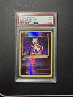 2016 Pokemon Xy Evolutions Mewtwo Reverse Holo Psa 6 - Image 1