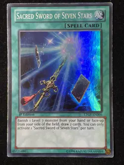 YUGIOH SACRED SWORD OF SEVEN STARS SUPER RARE EXCELLENT LTGY-EN066/MP14-EN042 - Image 1